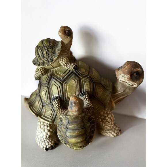 Mother Turtle Figurine With Babies Realistic Resin Sculpture For Home Décor - Picture 2 of 8